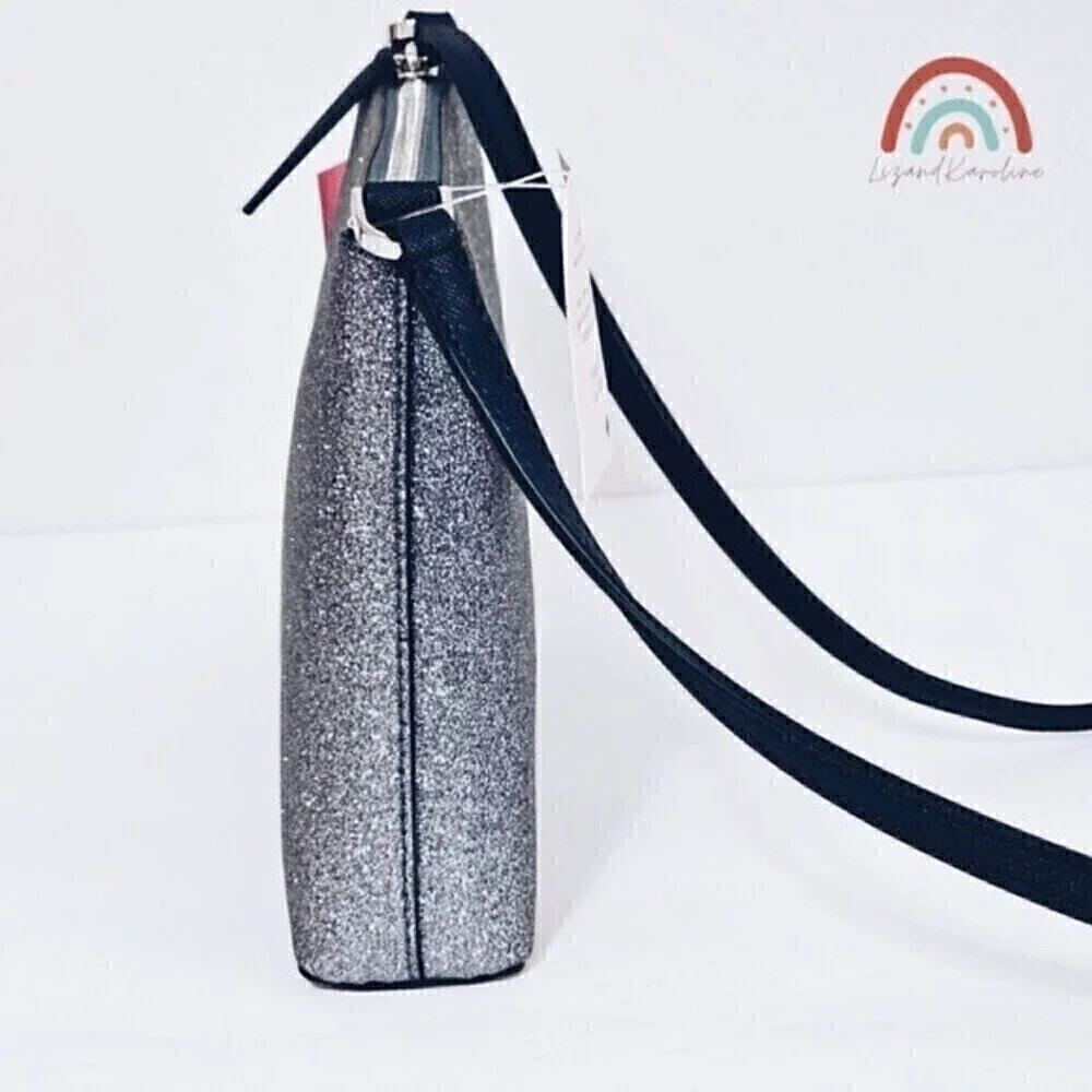 New! Kate Spade Joeley Glitter Crossbody Dusk Navy Evening Bag